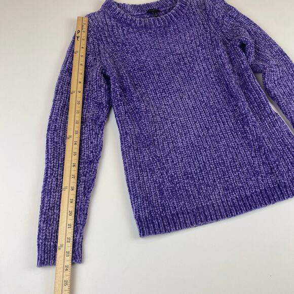 Talbots purple chenille knit crewneck sweater Cozy Winter Sz Small - Picture 6 of 9